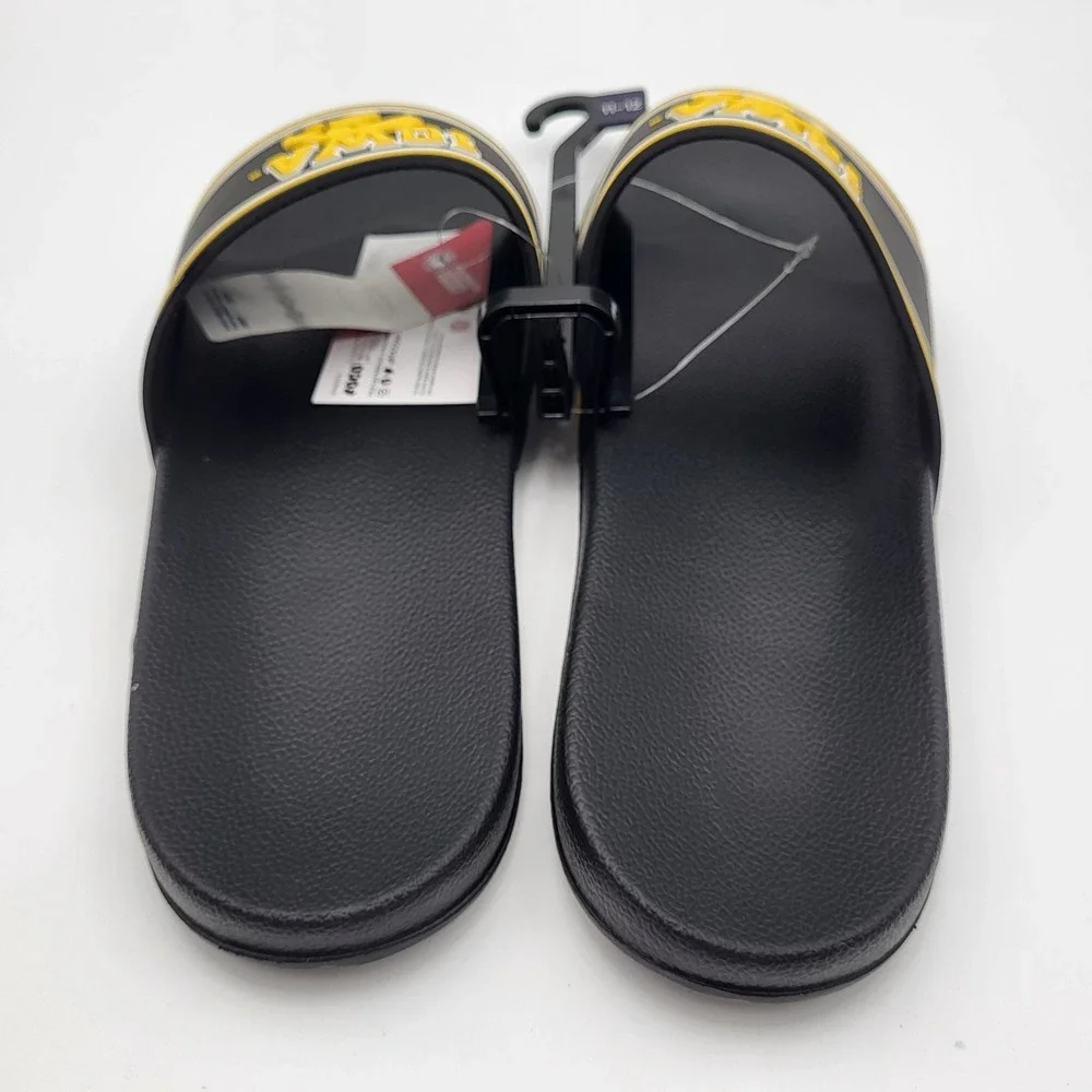 Iowa Hawkeyes Molded Slides FOCO Men's Large 11-12 Black Wordmark Stripes